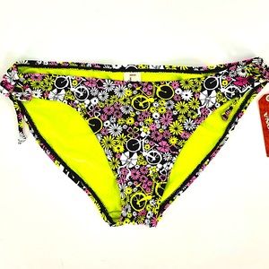 NWT-ARIZONA JEANS-Floral Print Ties on Side Bikini Bottom